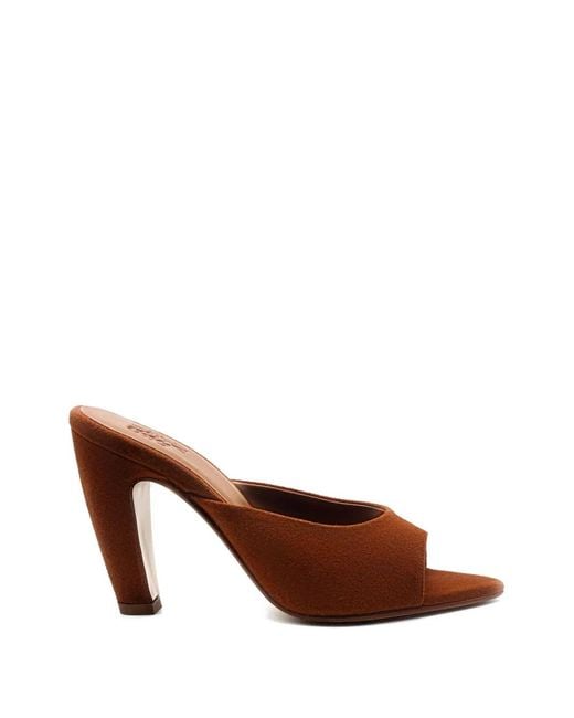 Gia Borghini Brown Peep-Toe Sandals