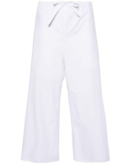The Row White Jubin High-waist Cropped Trousers