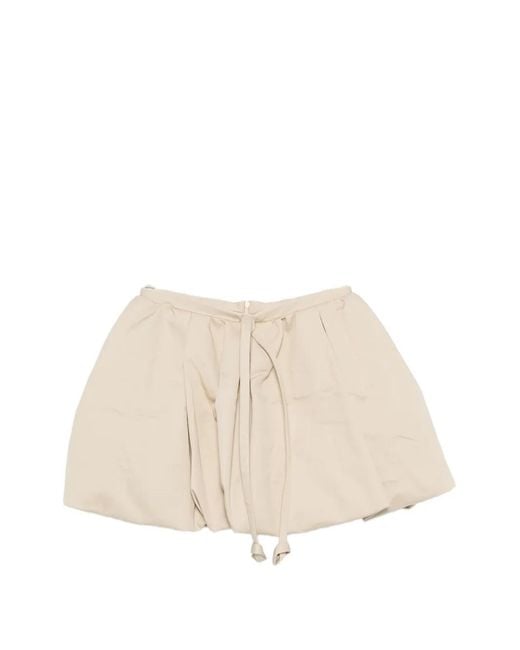 Patou Natural Bow-Detail Bubble-Hem Skirt