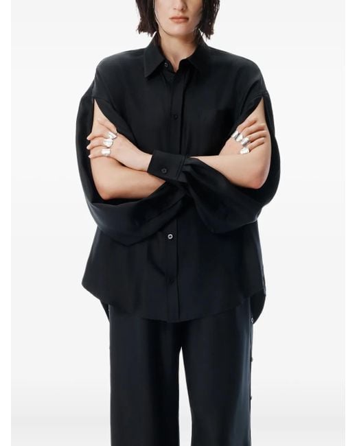 Camisa de manga con abertura Alexander Wang de color Black