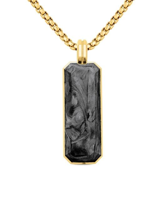 David Yurman Multicolor 18Kt Forged Carbon Ingot Tag (47Mm) for men