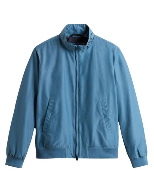 Woolrich Blue Zip-Up Bomber Jacket for men