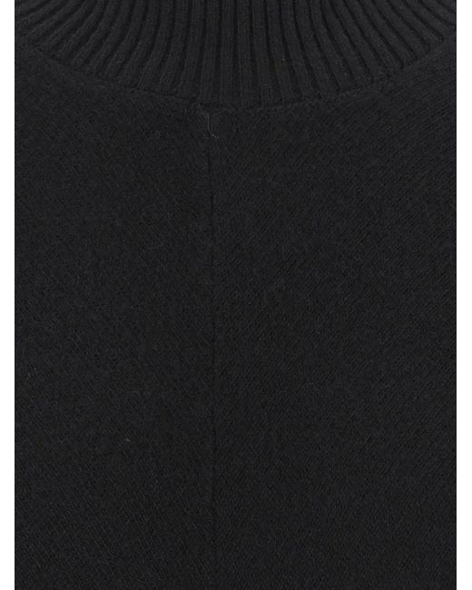 FEDERICA TOSI Black High-Neck Short-Sleeve Mini Dress