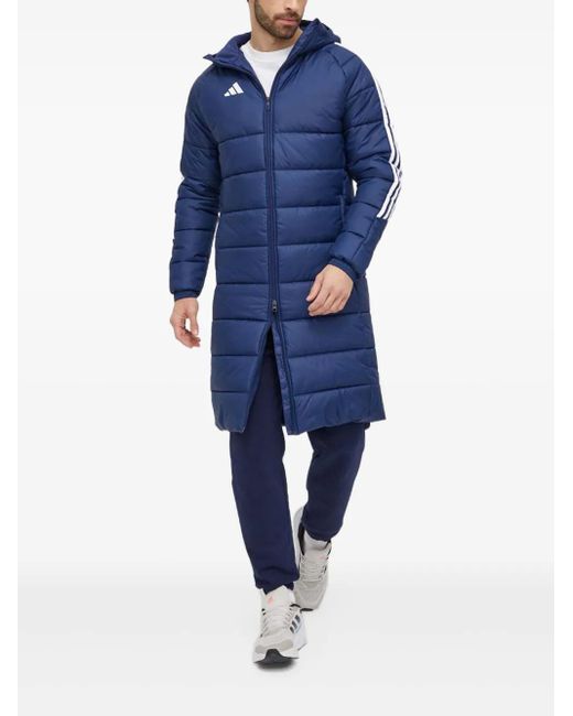 Adidas Blue Three-Stripe Design Padded Coat for men