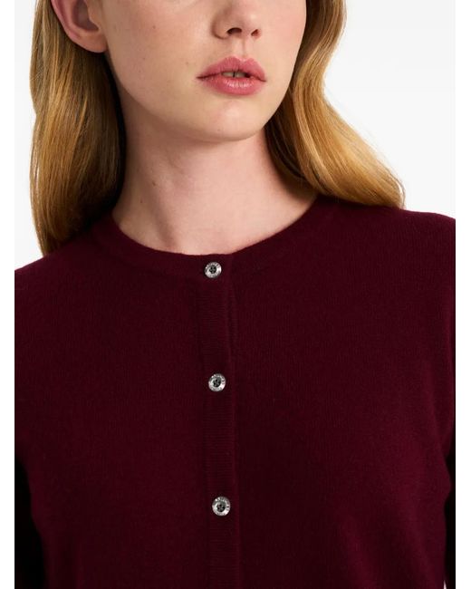 Pringle of Scotland Red Crew-Neck Cashmere Cardigan