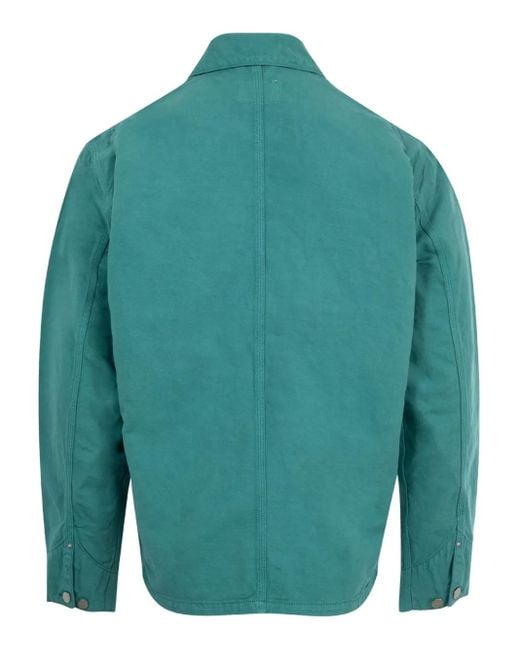 Carhartt Green Button-Fastening Patch-Pocket Shirt Jacket for men