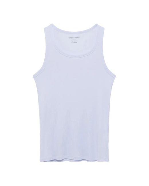 Jonathan Simkhai White Ribbed-Knit Tank Top