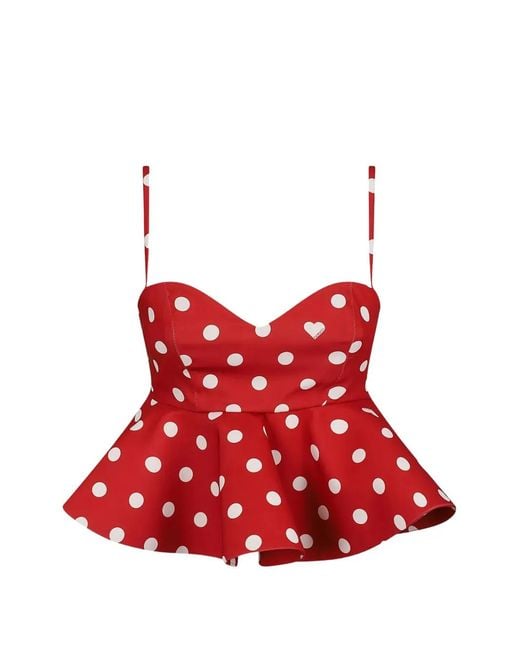 Fiorucci Red Haut Volanté À Pois