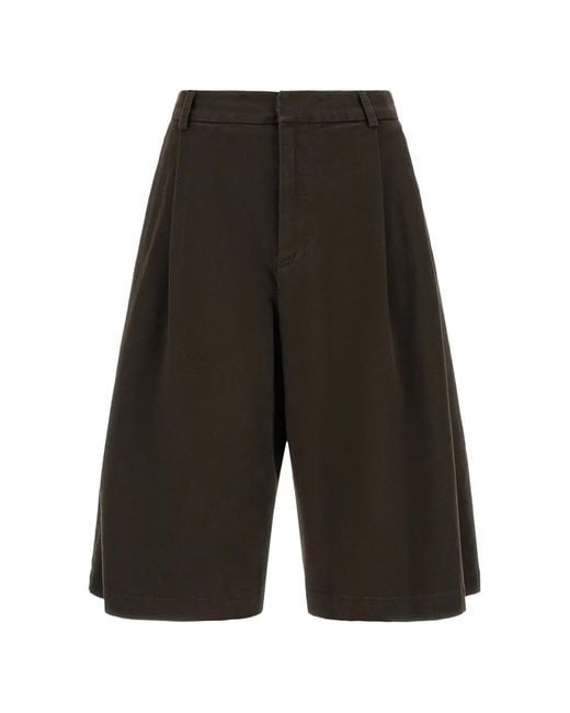 Tela Gray Pleated Canvas Tailored Shorts