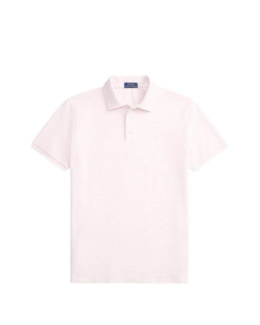 Polo Ralph Lauren Pink Striped Polo Shirt for men