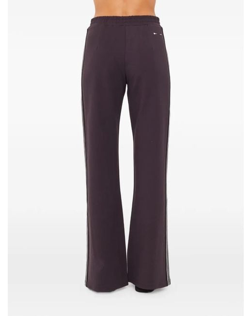 The Upside Purple Petra Side-Stripe Flared Track Pants