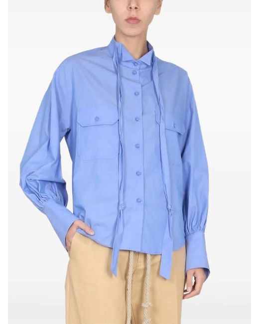 Jejia Blue Tie-Detail Shirt