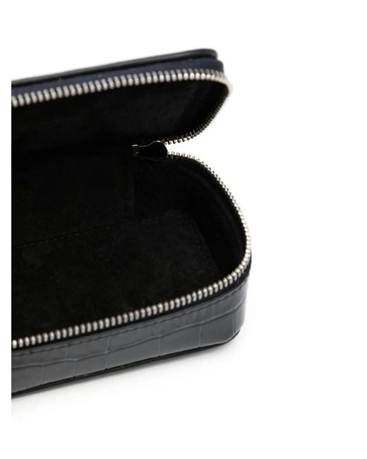 Smythson Gray Crocodille-Effect Leather Box