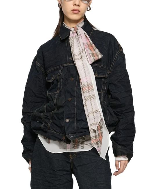 Acne Black Button-Closure Denim Jacket