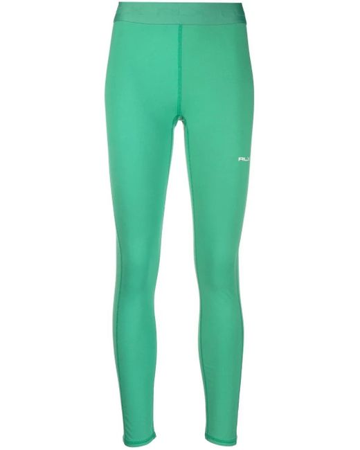 Ralph Lauren Green Logo-Waist Cropped Leggings