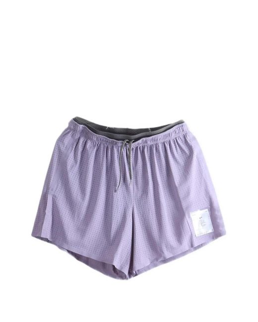 Satisfy Purple Space‑O 5 Perforated Drawstring Shorts for men