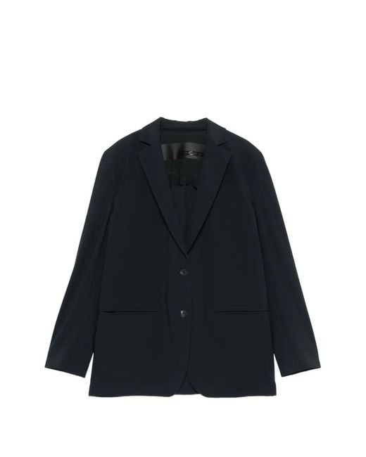 Rrd Blue Single-Breasted Buttonbed Blazer