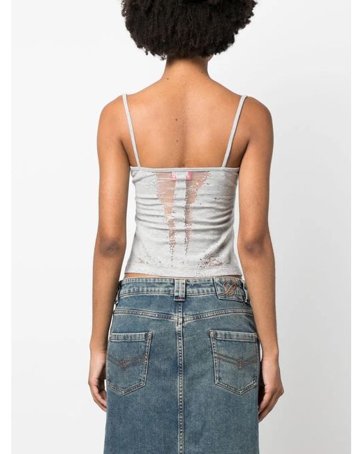 DIESEL White "t-hoper Devo" Cotton Top