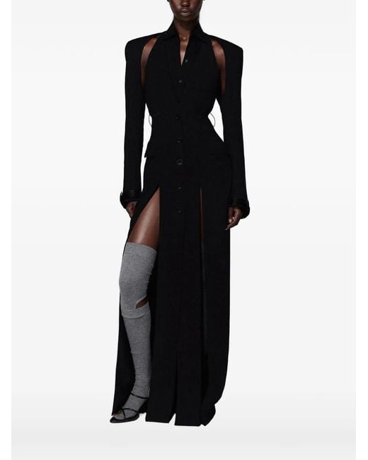 SRVC Studio Black Serpentine Shoulder Cut-Out Coat