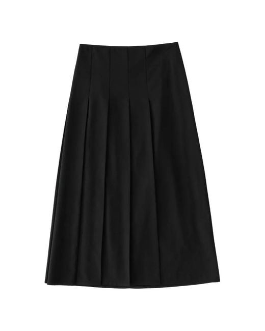 Studio Nicholson Black Agat Pleated Midi Skirt