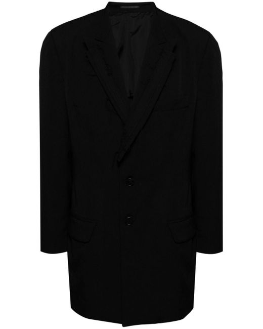Yohji Yamamoto Black Single-breasted Wool Jacket for men