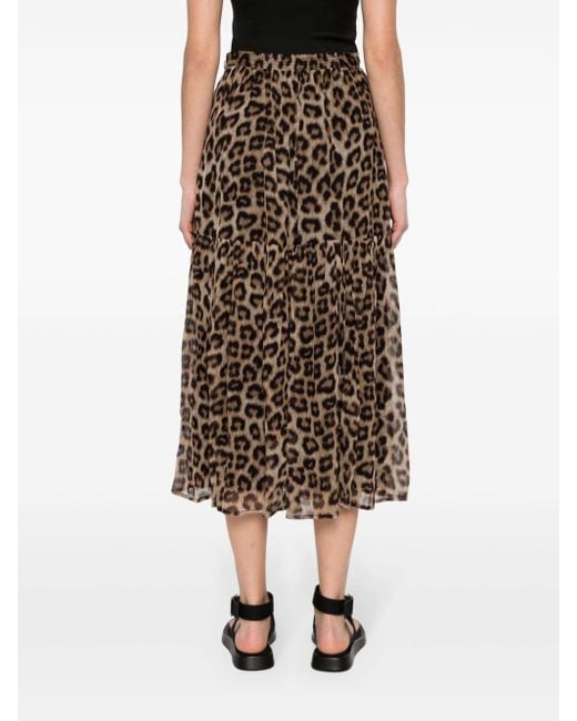 Falda Fley con estampado de leopardo Ba&sh de color Natural