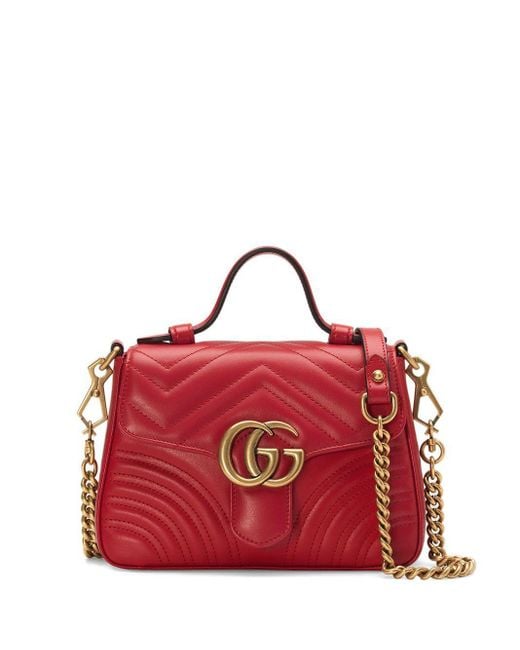 Gucci Rode GG Marmont Mini Handtas in het Red