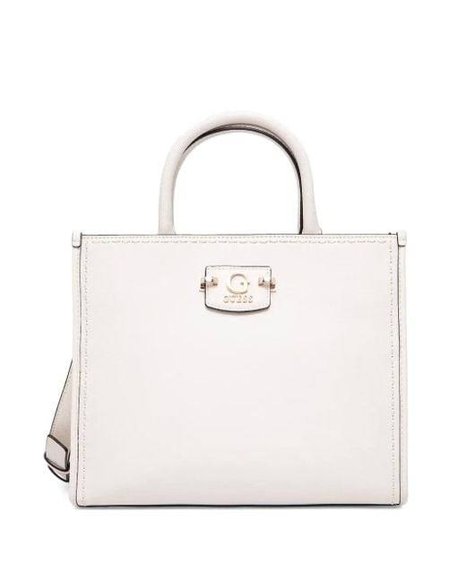 Guess White Nastra Tote Bag