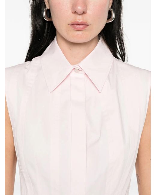 Sportmax Pink Chemise Certosa À Design Plissé