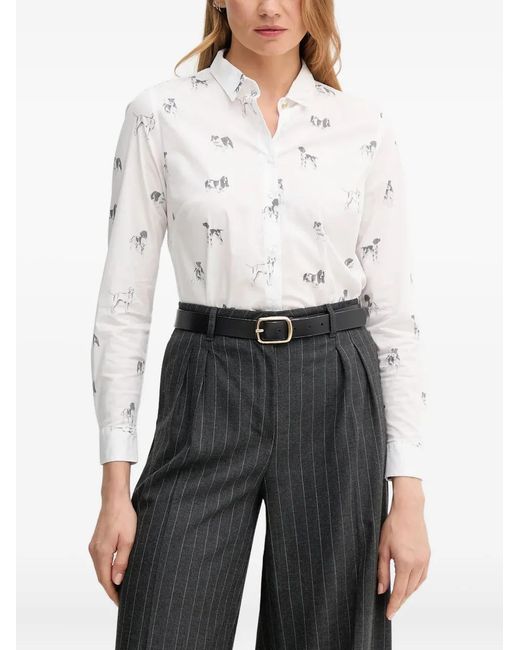 Barbour White Button-front Brambles Shirt