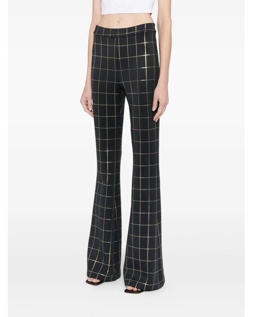 Cynthia Rowley Black Checked Flared Trousers