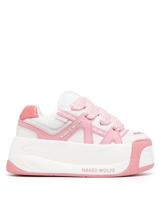 Naked Wolfe Pink Slider Sneakers