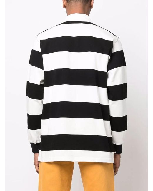 Etro Black Cotton Long Sleeve Polo Shirt for men