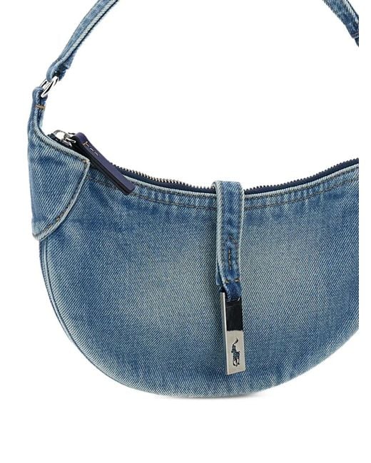 Polo Ralph Lauren Blue Mini Polo Id Shoulder Bag