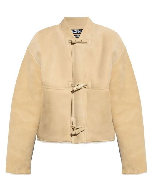 Jacquemus Natural Sheepskin Coat Le Blouson Telo