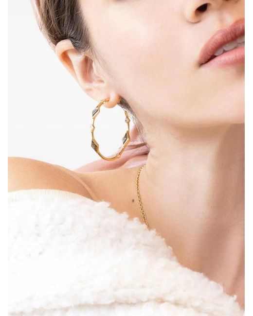 Nimo With Love Metallic Diamond Hoop Earrings