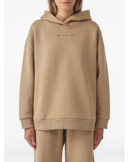 Max Mara Natural Logo-Embroidered Hoodie