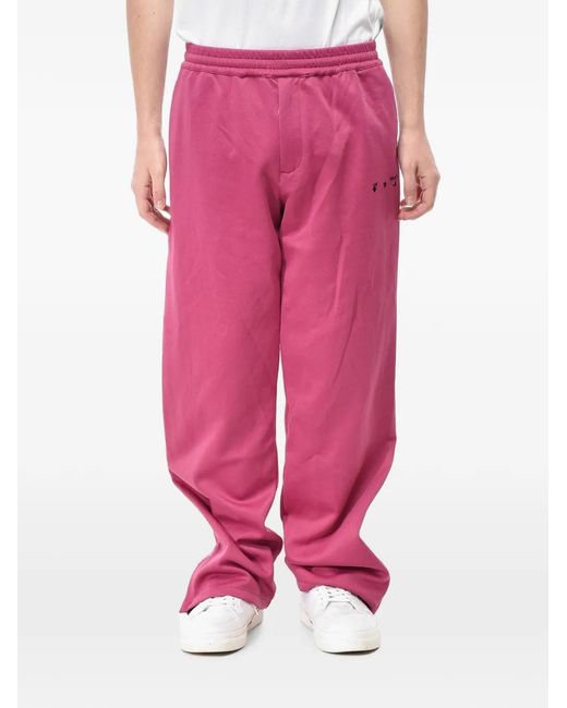 Off-White c/o Virgil Abloh Pink Sequin-Stripe Track Pants for men