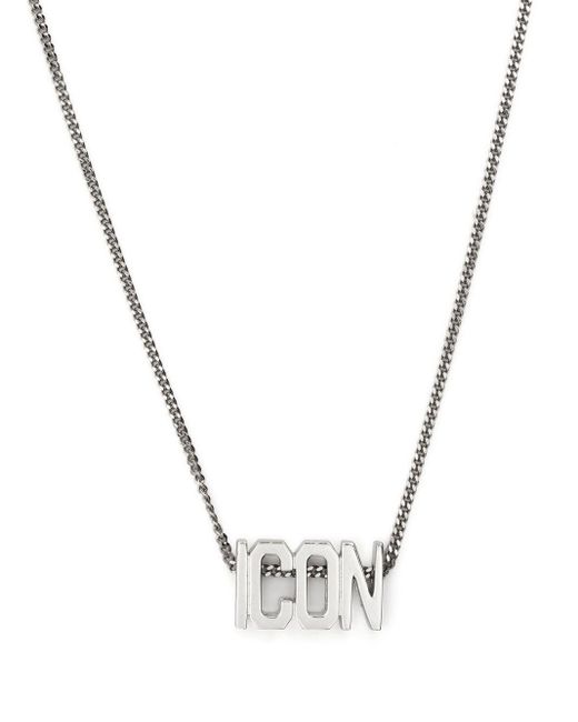 DSquared² Icon Pendant Necklace in het Metallic voor heren