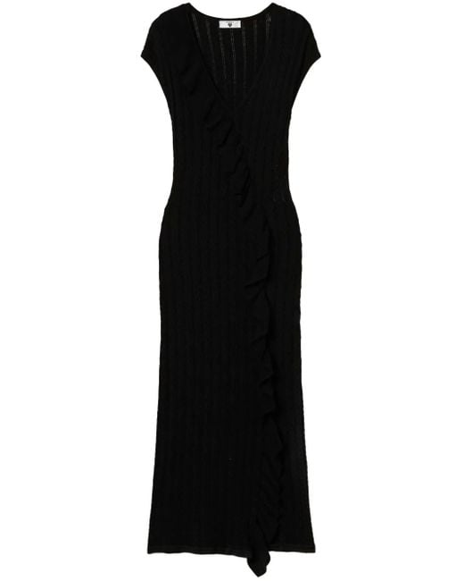 Twinset Black Knitted Midi Dress