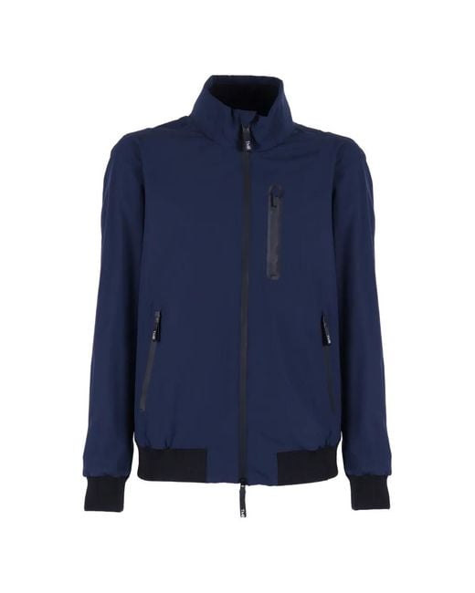 Tombolini Blue Hooded Zip-Up Jacket for men
