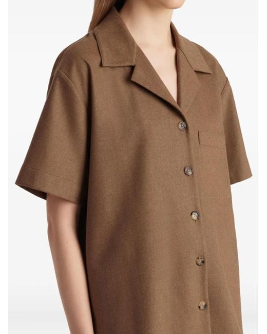 Khaite Brown Short-Sleeve Pocket Shirt