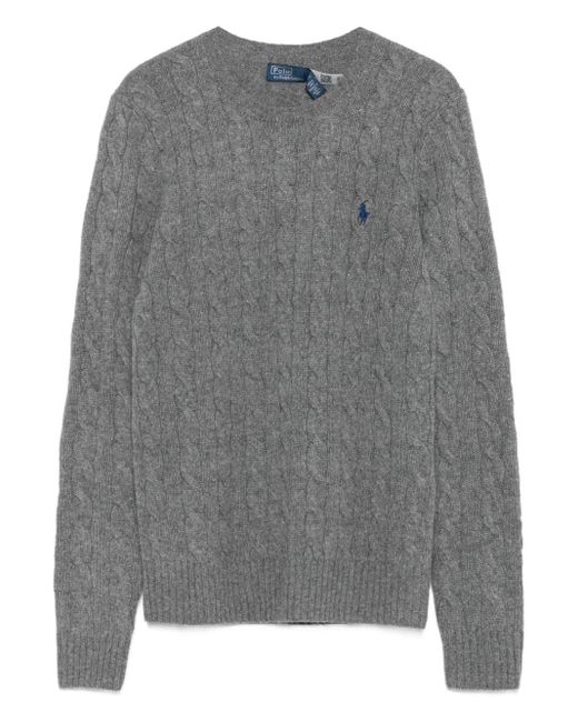 Pull En Maille Torsadée Polo Ralph Lauren en coloris Gray