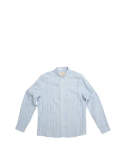 Blue De Gênes Blue Enrico Mida Striped Shirt for men