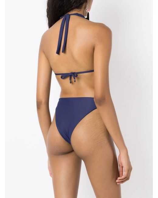 Bikini Triangular Con Cuello Halter Amir Slama de color Blue