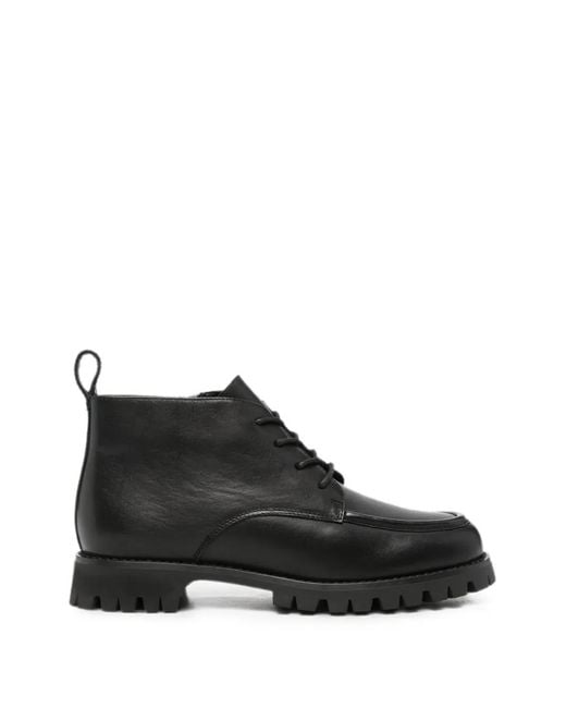 SERGIO MORETTI FIRENZE Black Lace-Up Ankle Boots