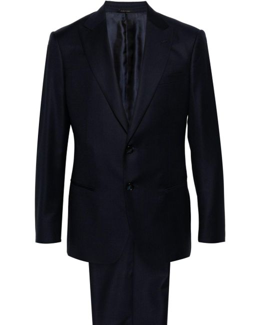 Giorgio Armani Blue Single-breasted Virgin-wool Suit for men