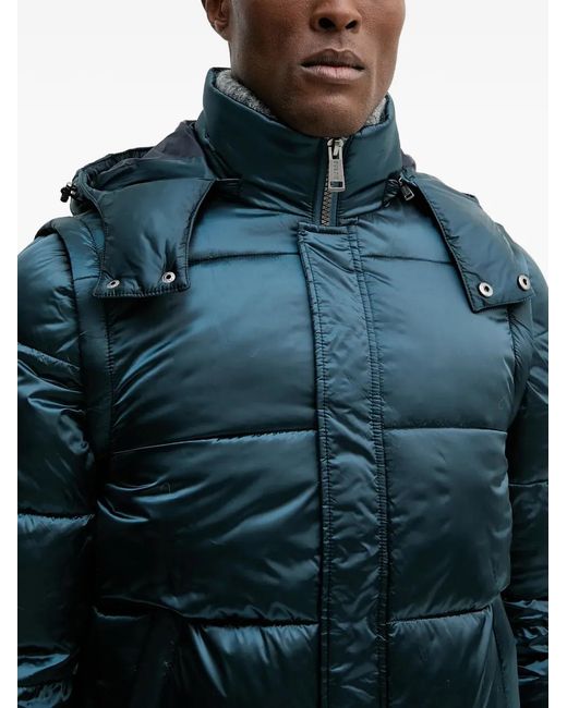 Guess Blue Hooded Padded Jacket for men