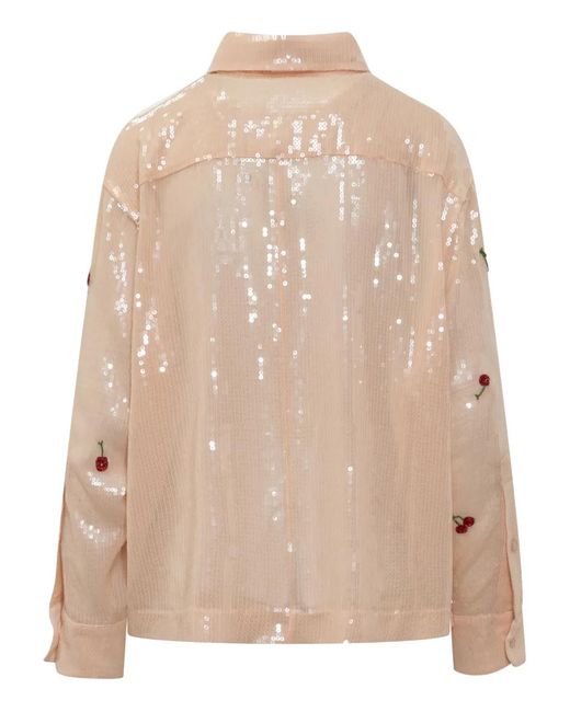 Des Phemmes Natural Sequinned Shirt