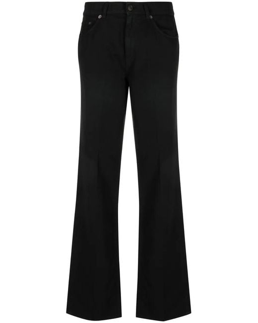 The Row Black Carlton Straight-Leg Trousers
